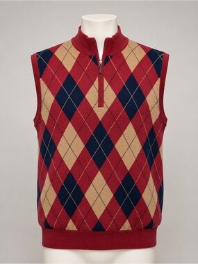 Fairway & Greene Italian Merino Wool Argyle Golf Vest Men’s XL